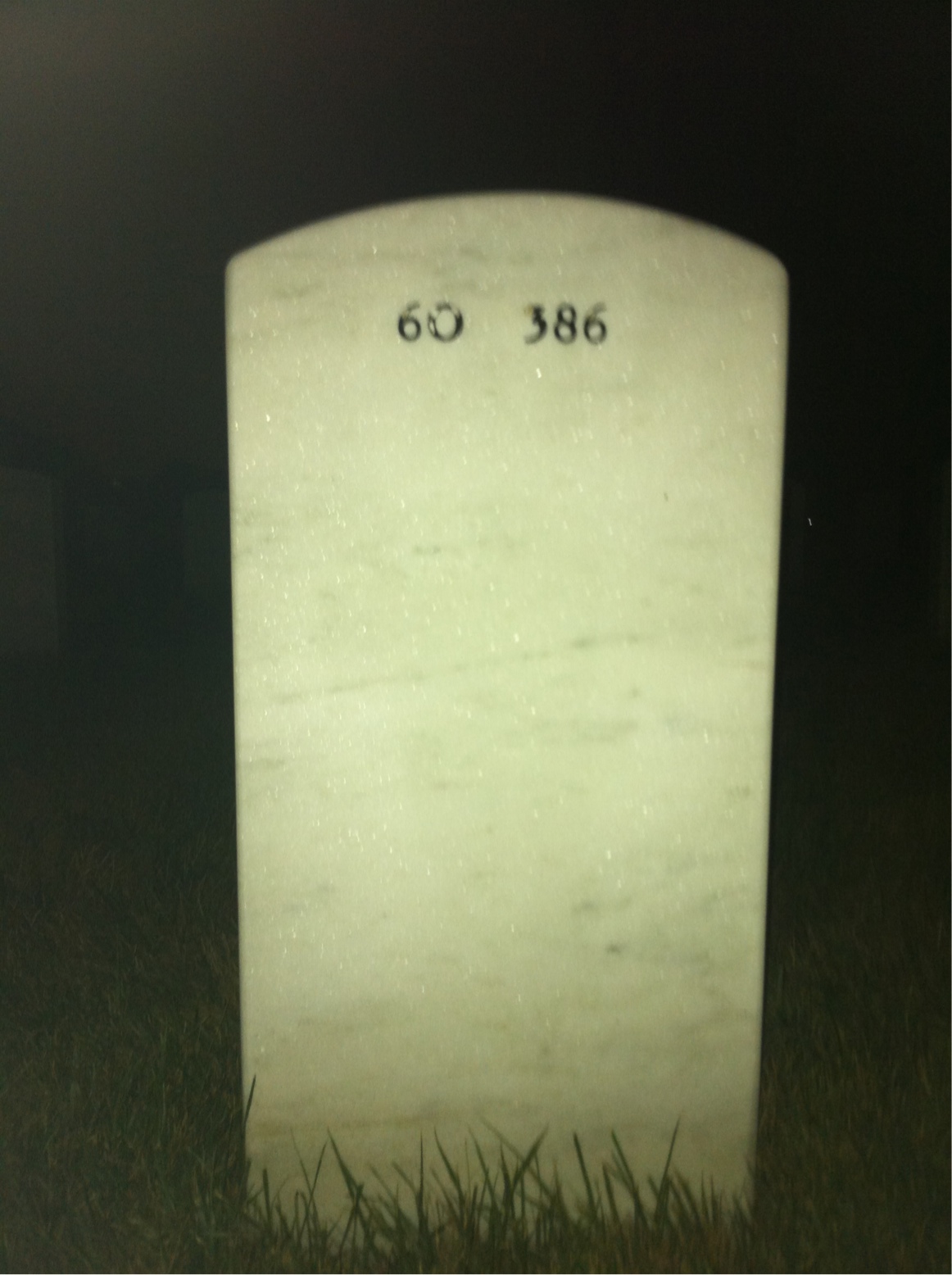 Back of headstone — John Collins