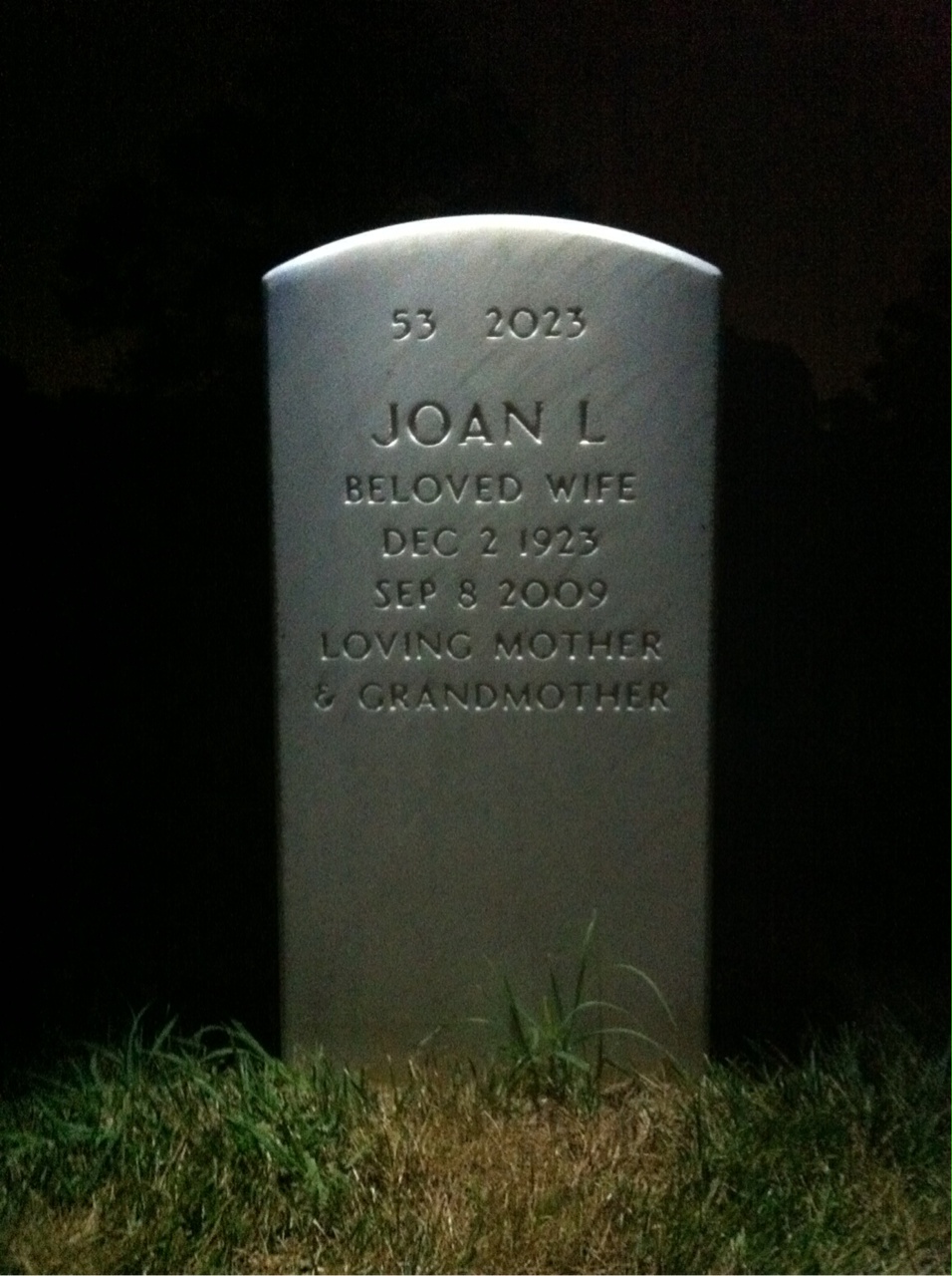 Back of headstone — Raymond Garraty