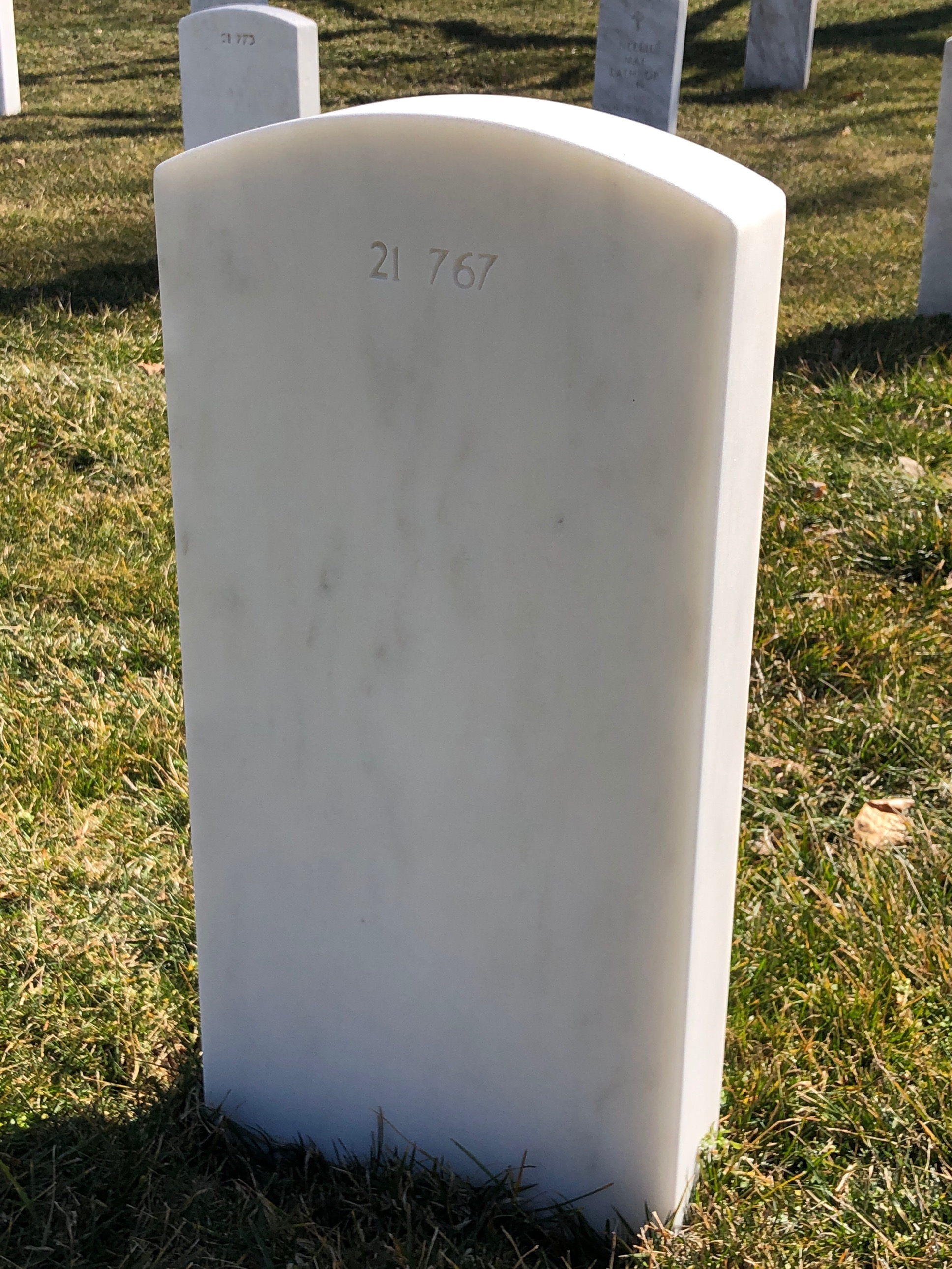 Back of headstone — Ida Anstead Palmateer