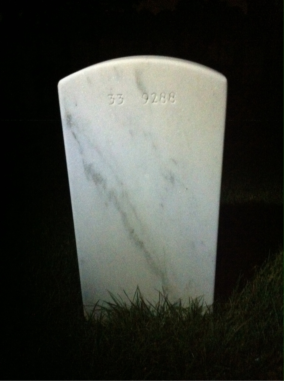 Back of headstone — Paul Baxter