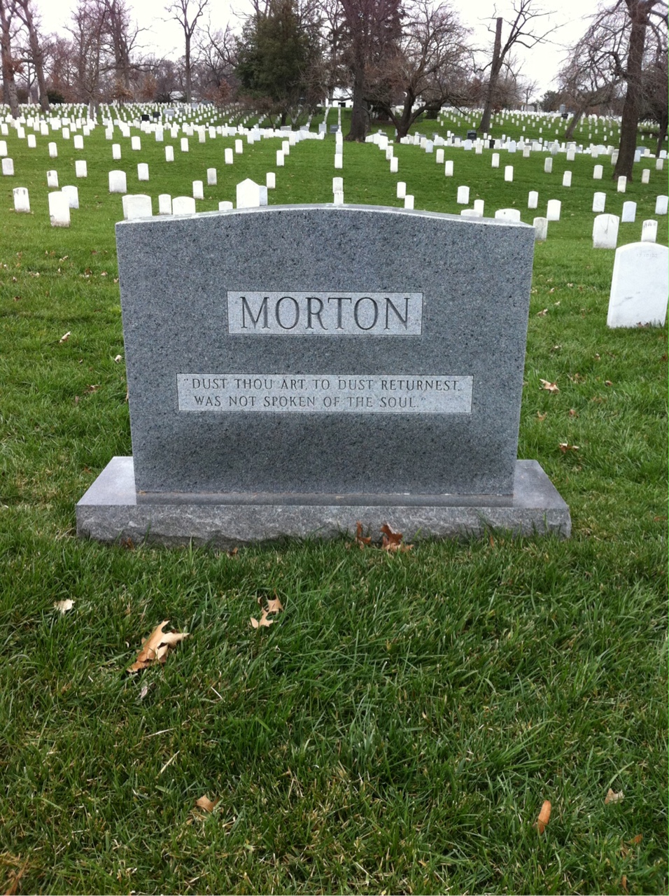 Back of headstone — John Morton