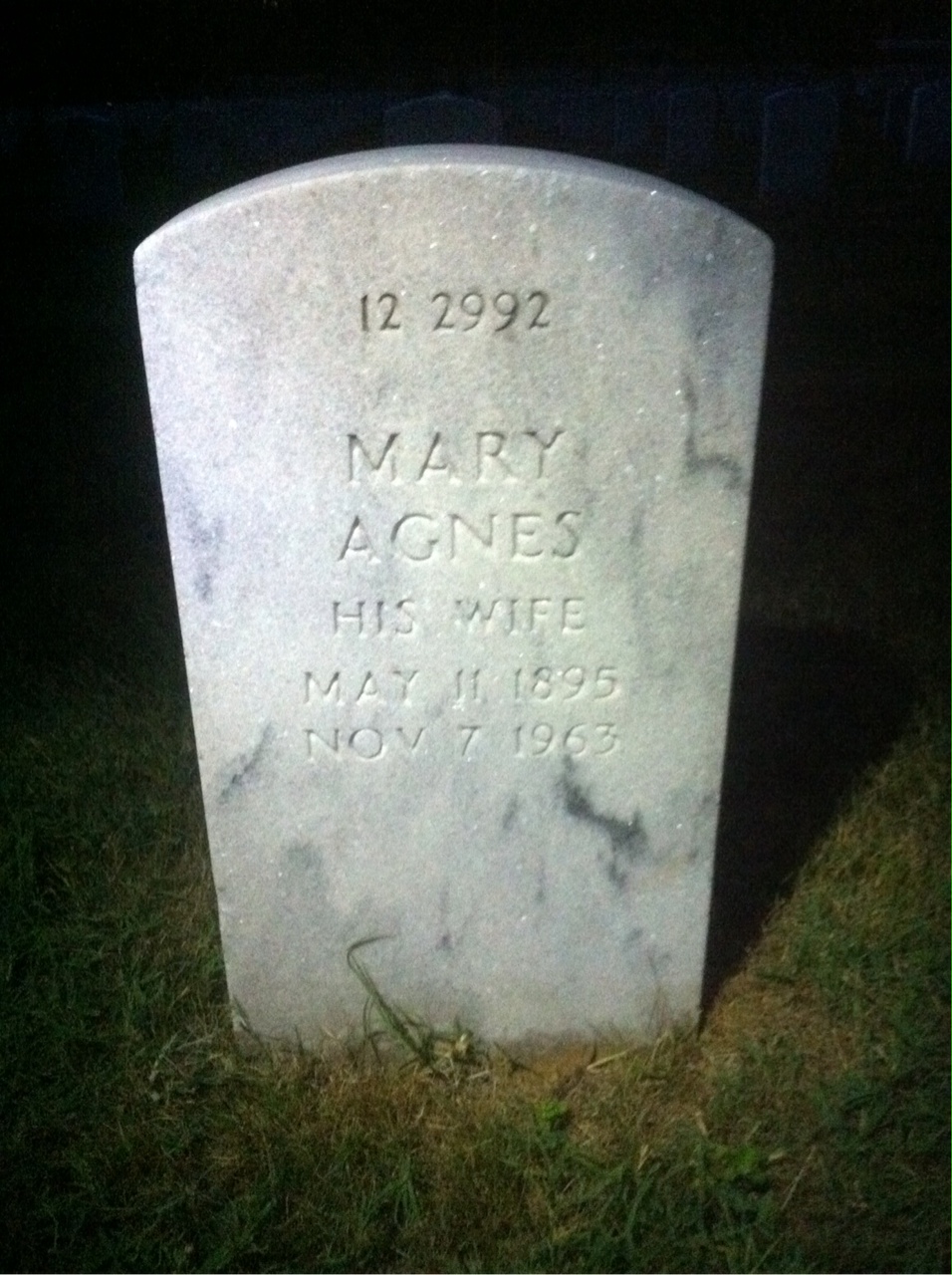 Back of headstone — Richard W Pauley