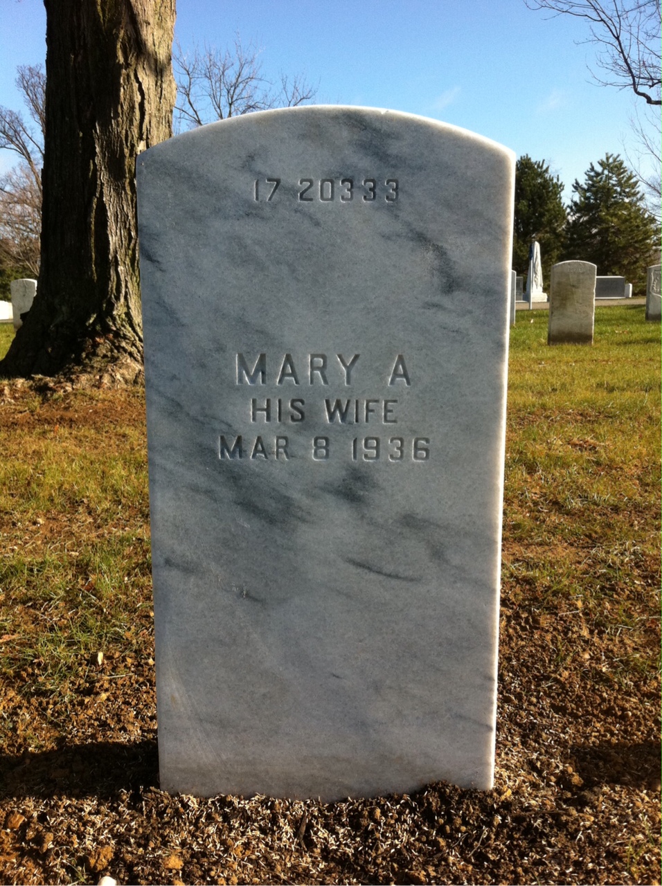 Back of headstone — Bartlett Minot
