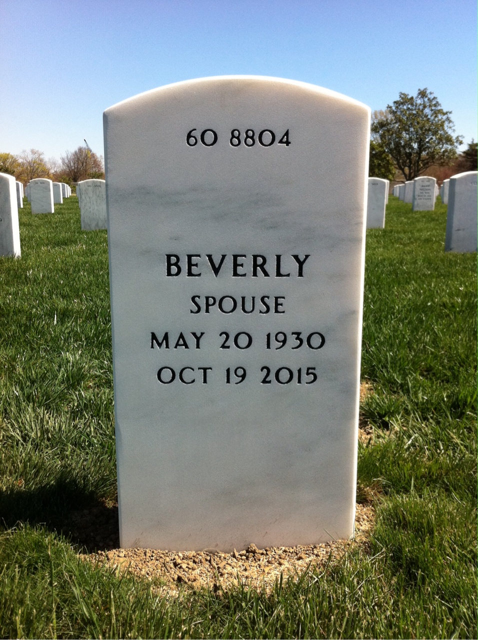 Back of headstone — Maurice Whitlock