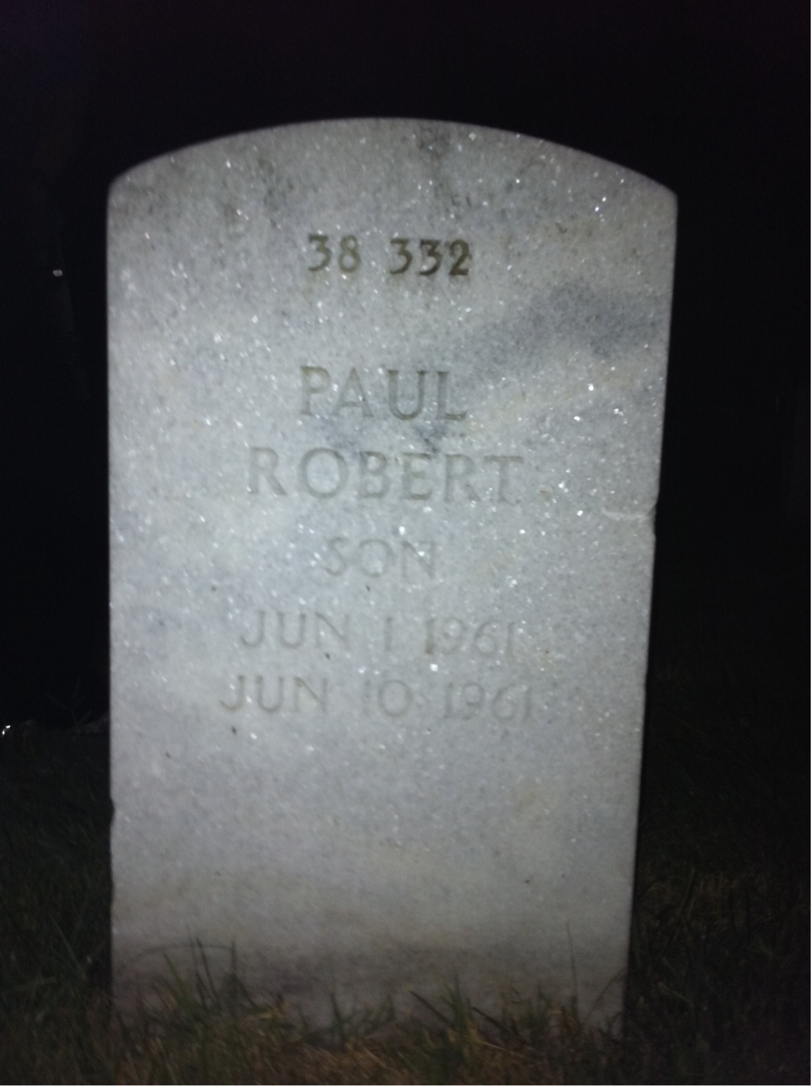 Back of headstone — William John Prepelica