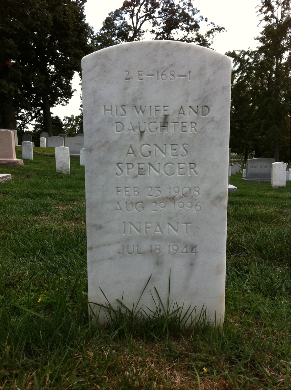Back of headstone — Agnes Holborow