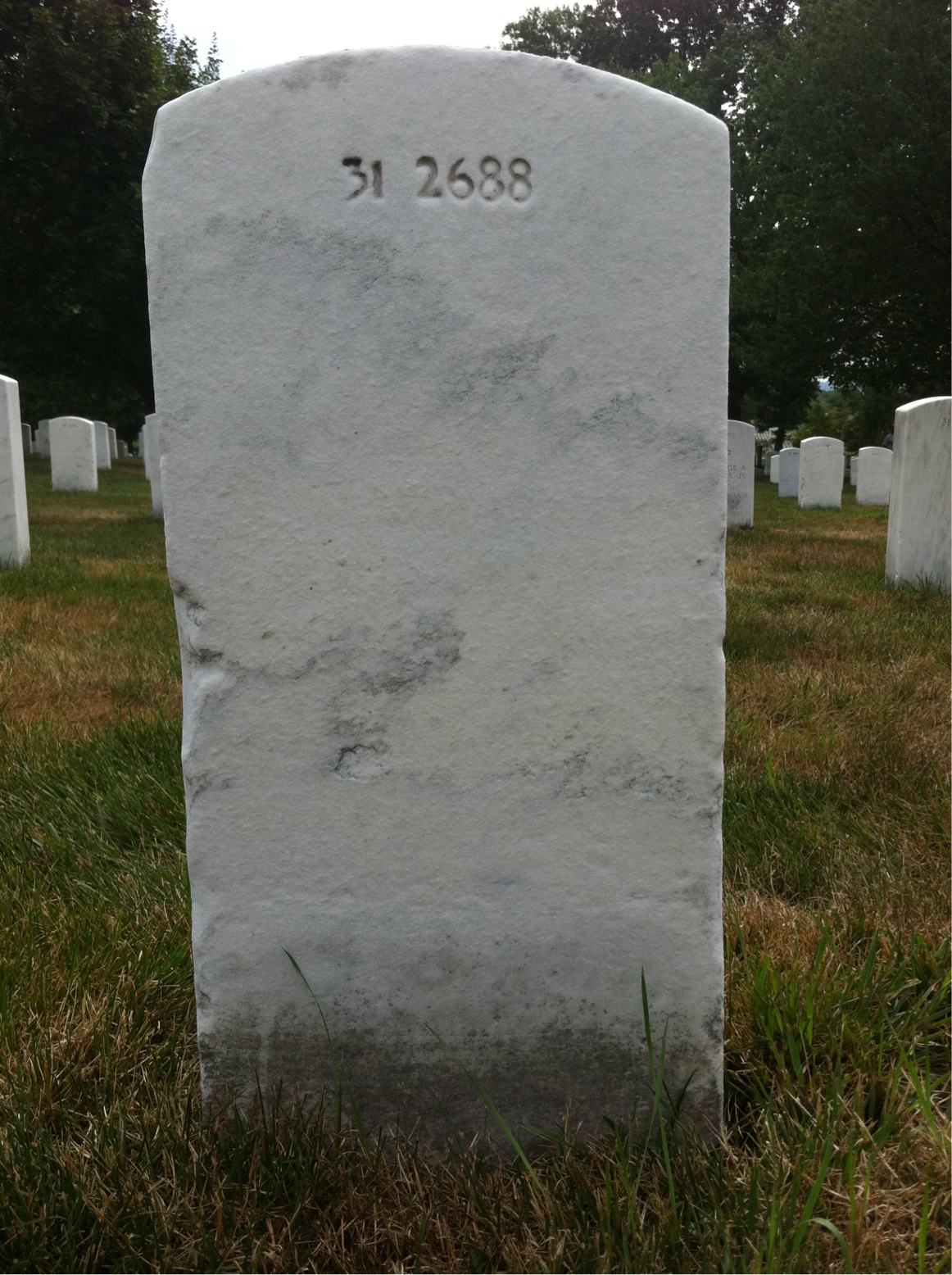 Back of headstone — Joseph Handley