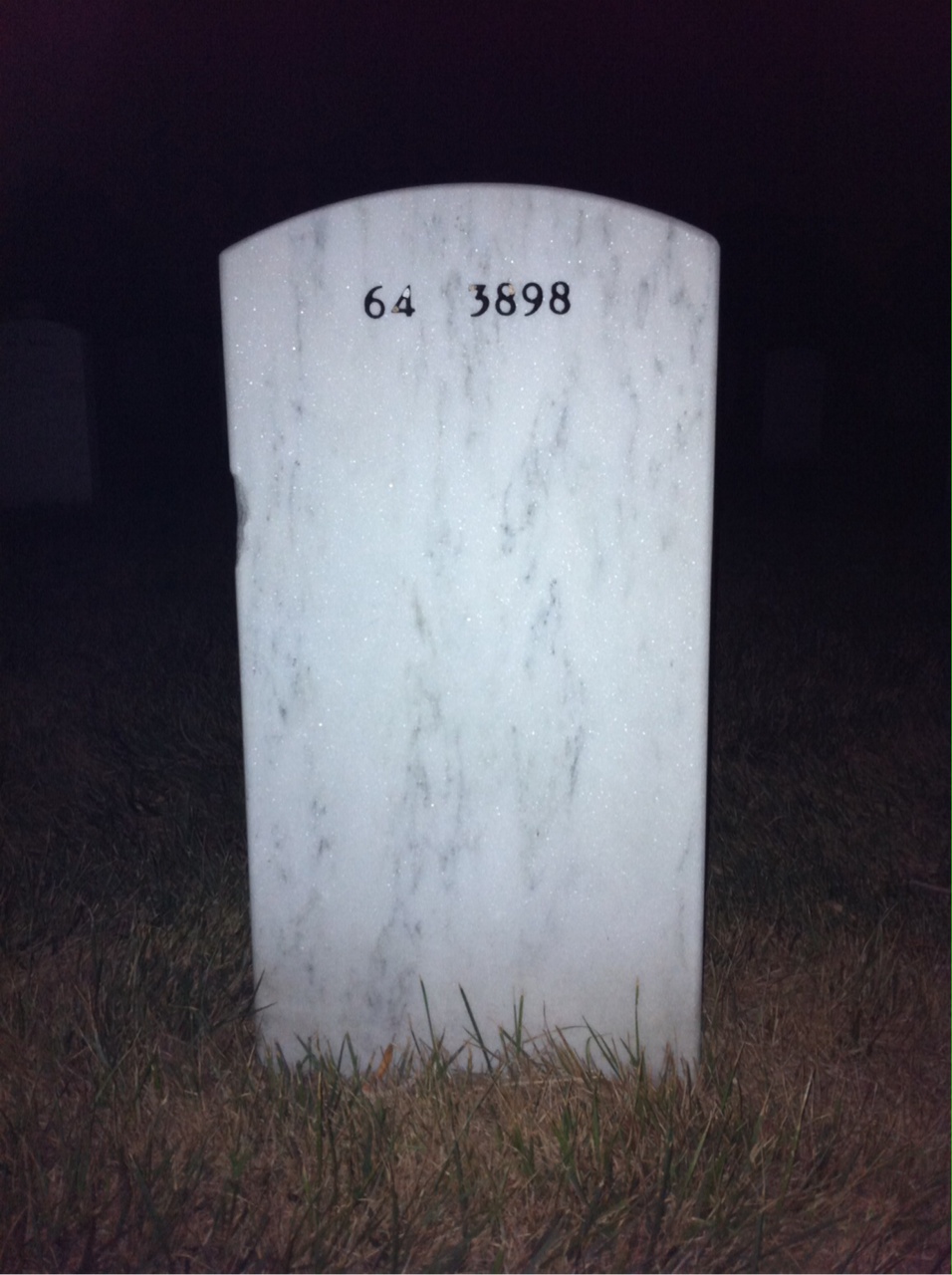 Back of headstone — James Kramer