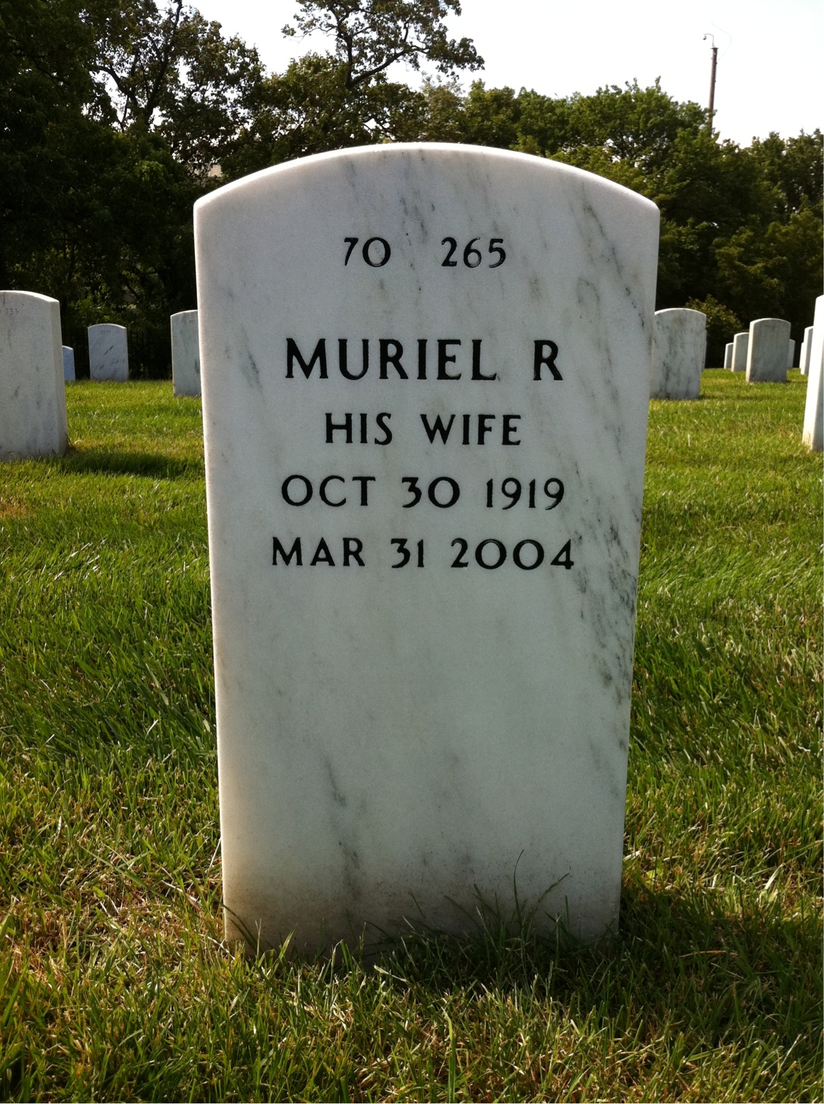 Back of headstone — Michael Hubona