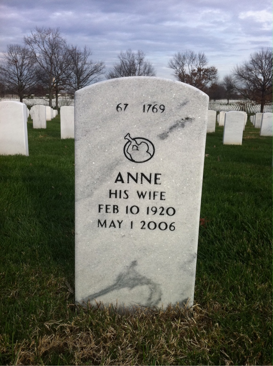 Back of headstone — Wallace Boling