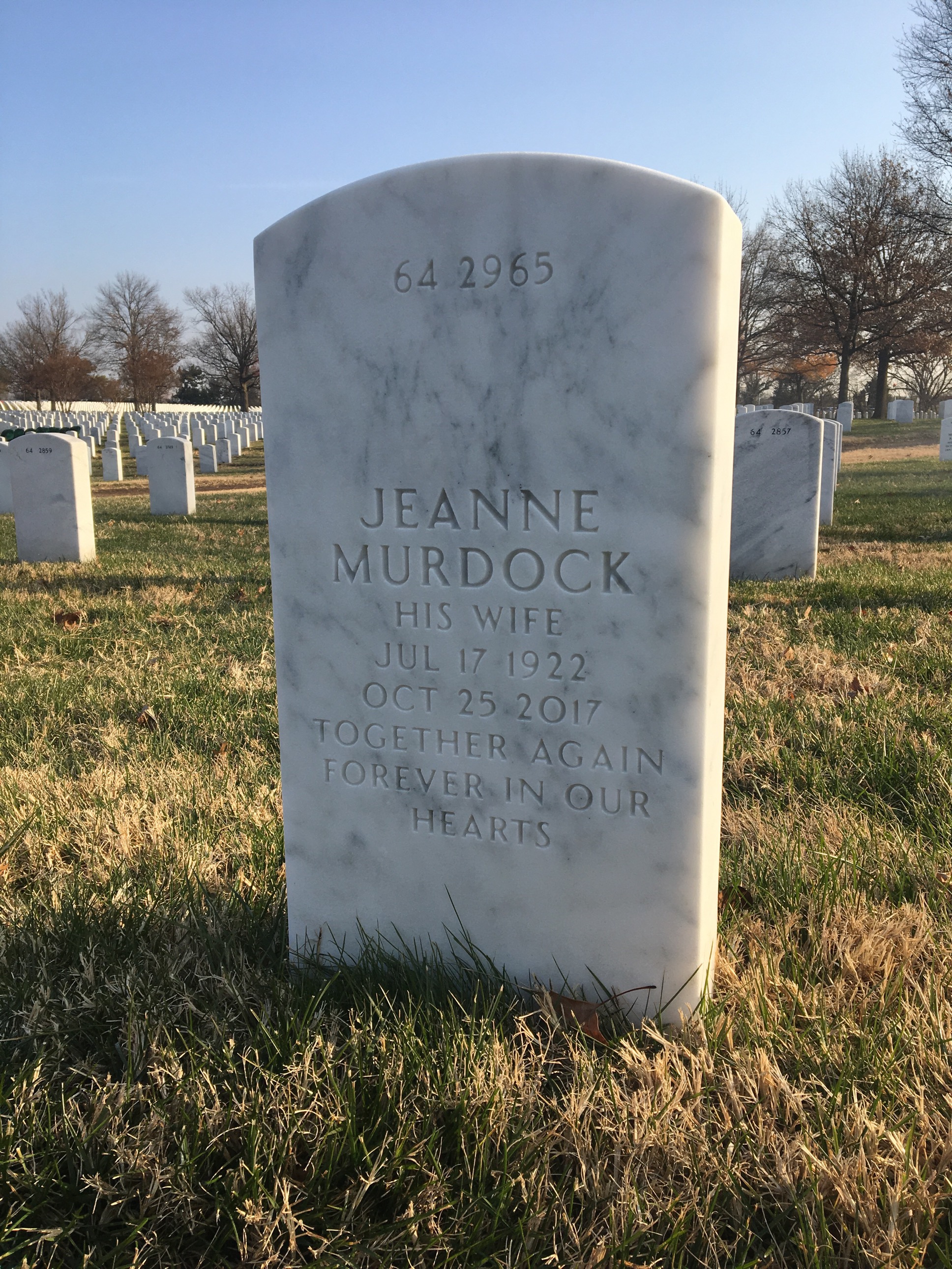Back of headstone — Theodore Geho