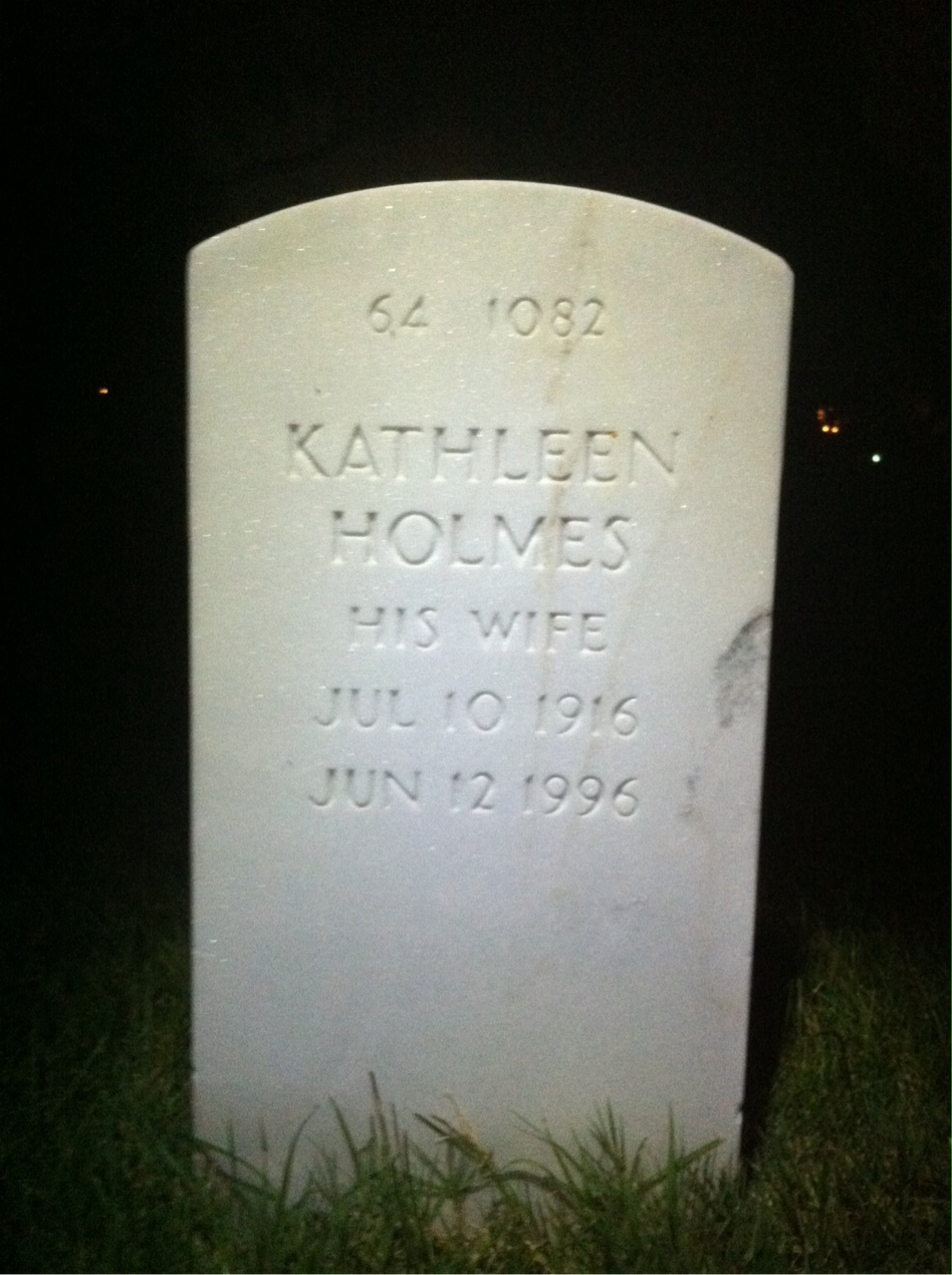 Back of headstone — Wilbur G Barton