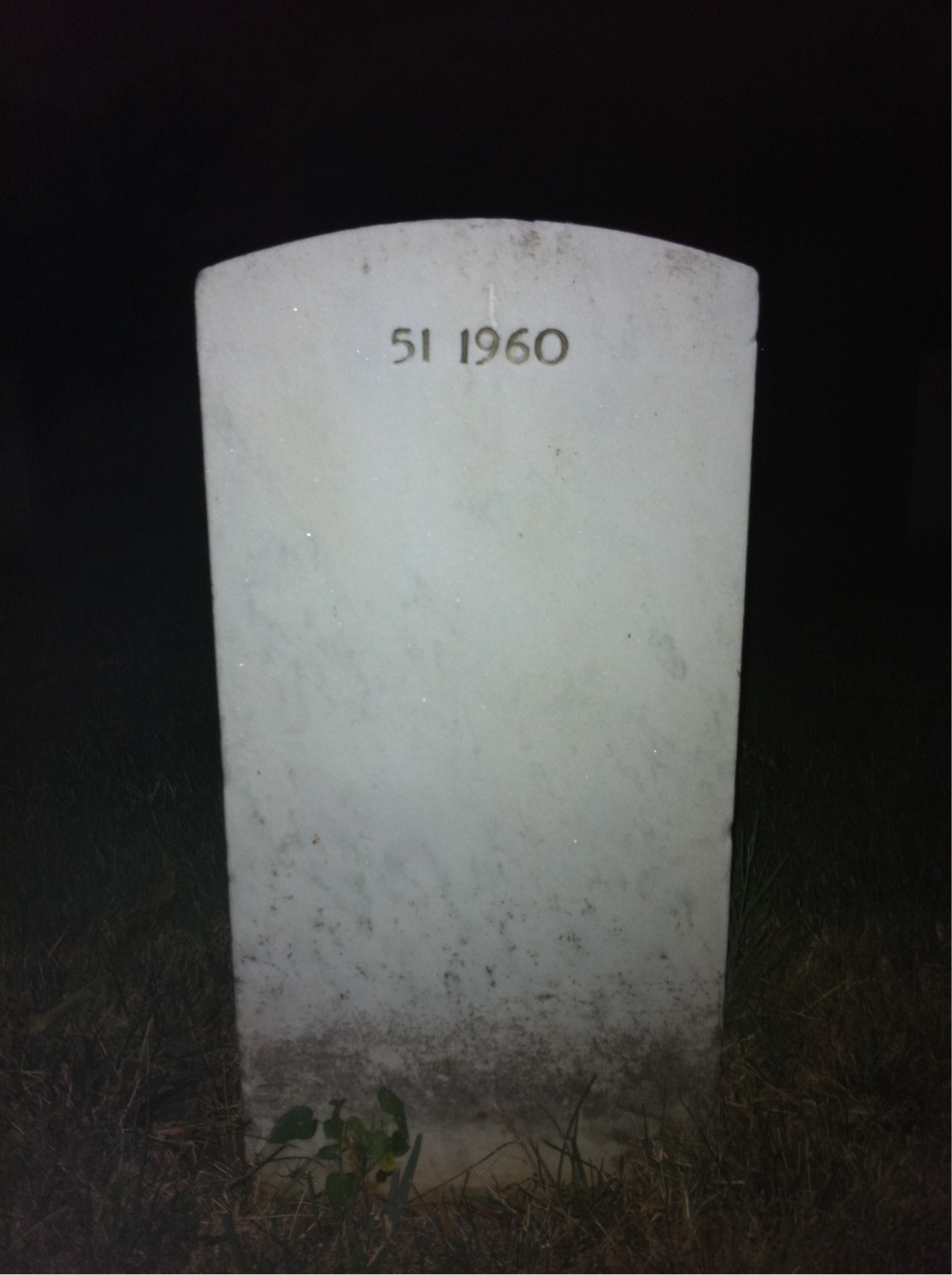 Back of headstone — Armand Beford