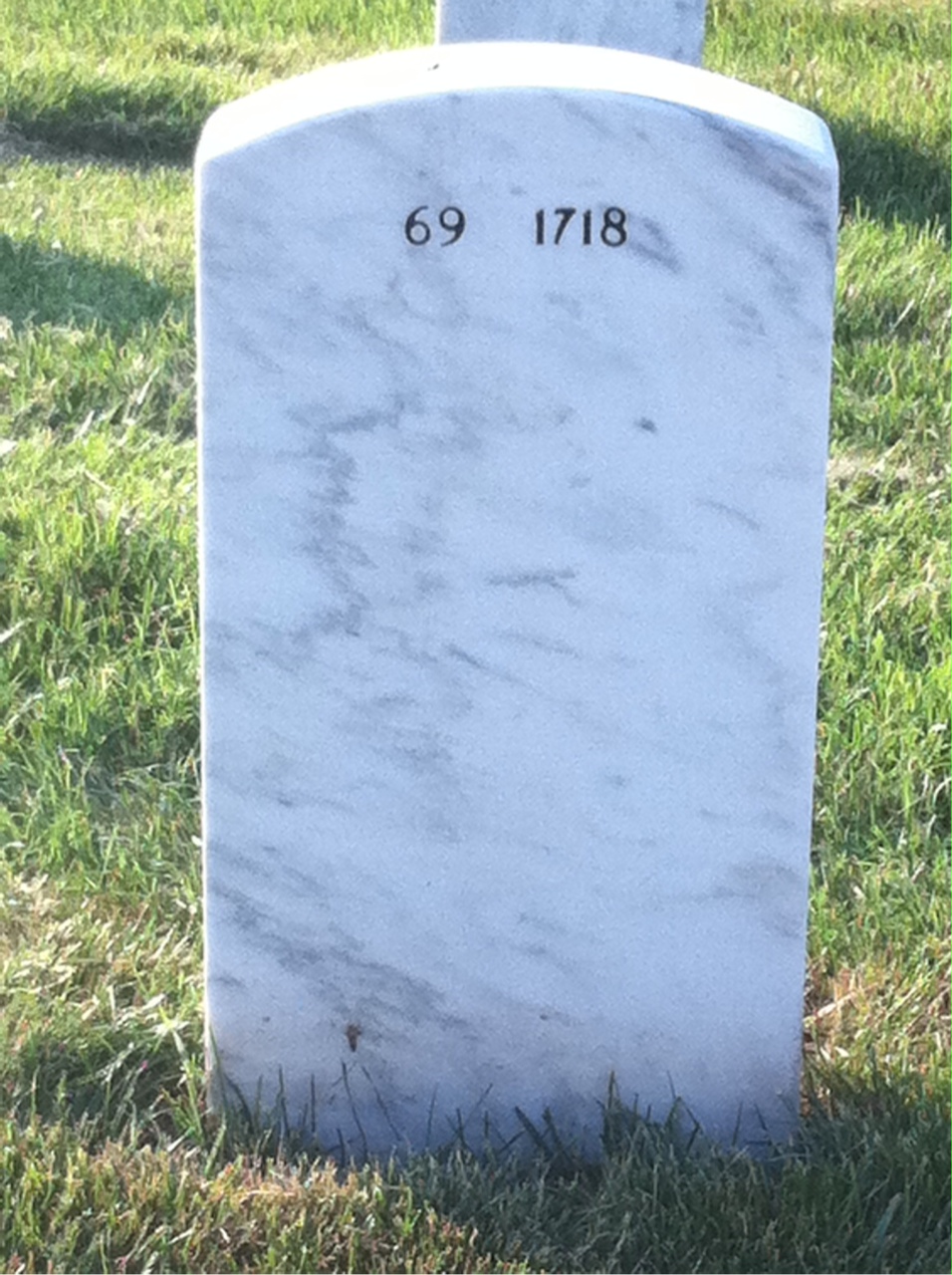 Back of headstone — William Wright