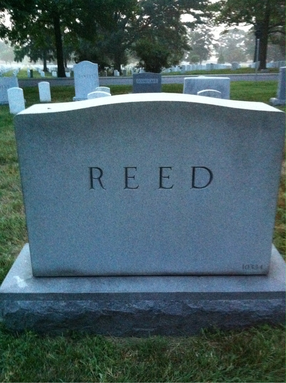 Back of headstone — Walter W Reed