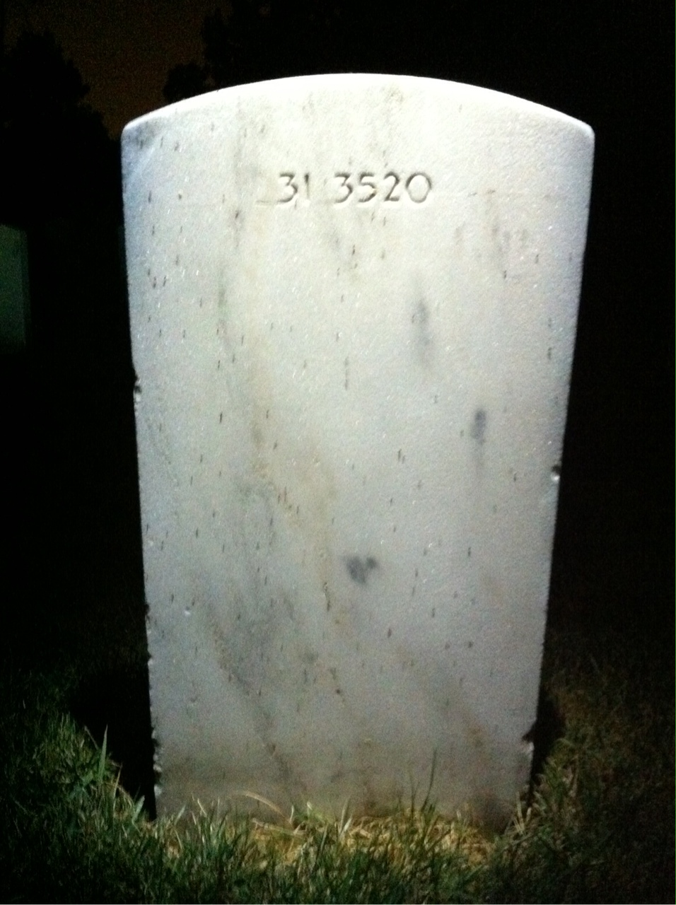 Back of headstone — Mary Baber