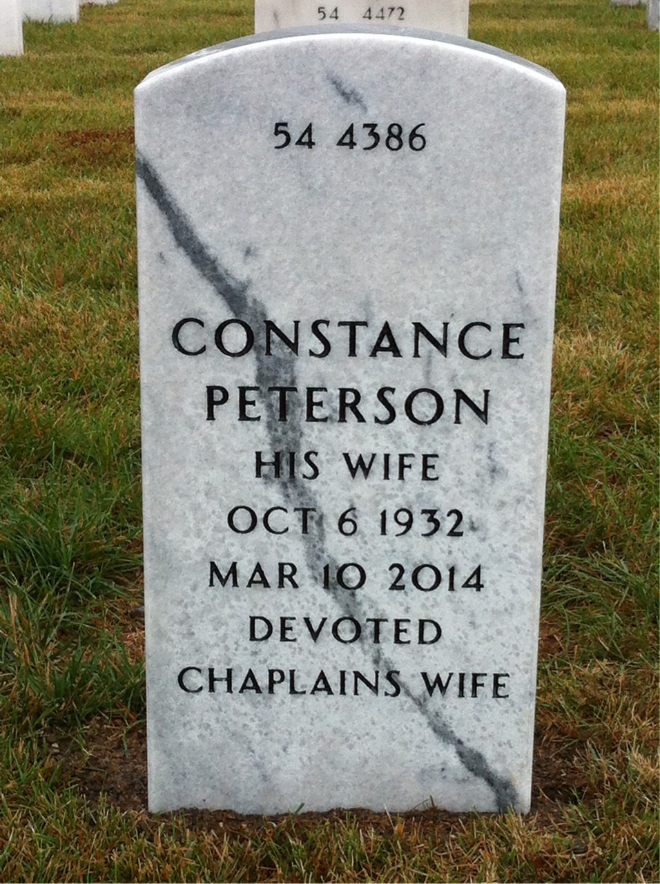 Back of headstone — Ronald Millian