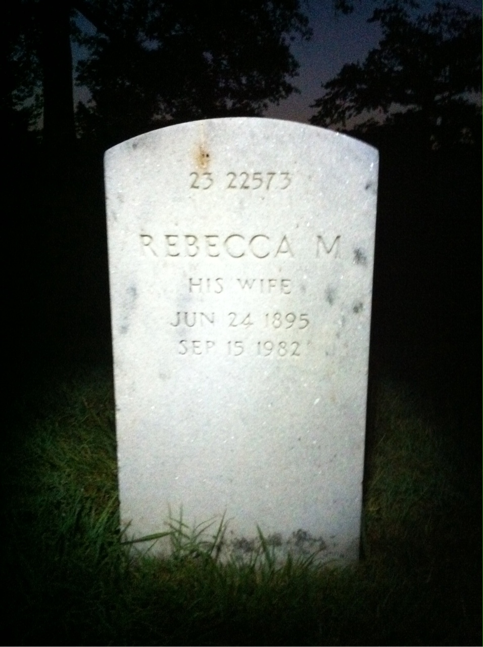 Back of headstone — Walter Morgan