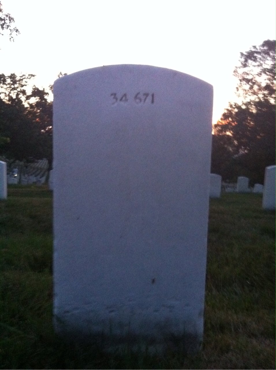 Back of headstone — William Anderson