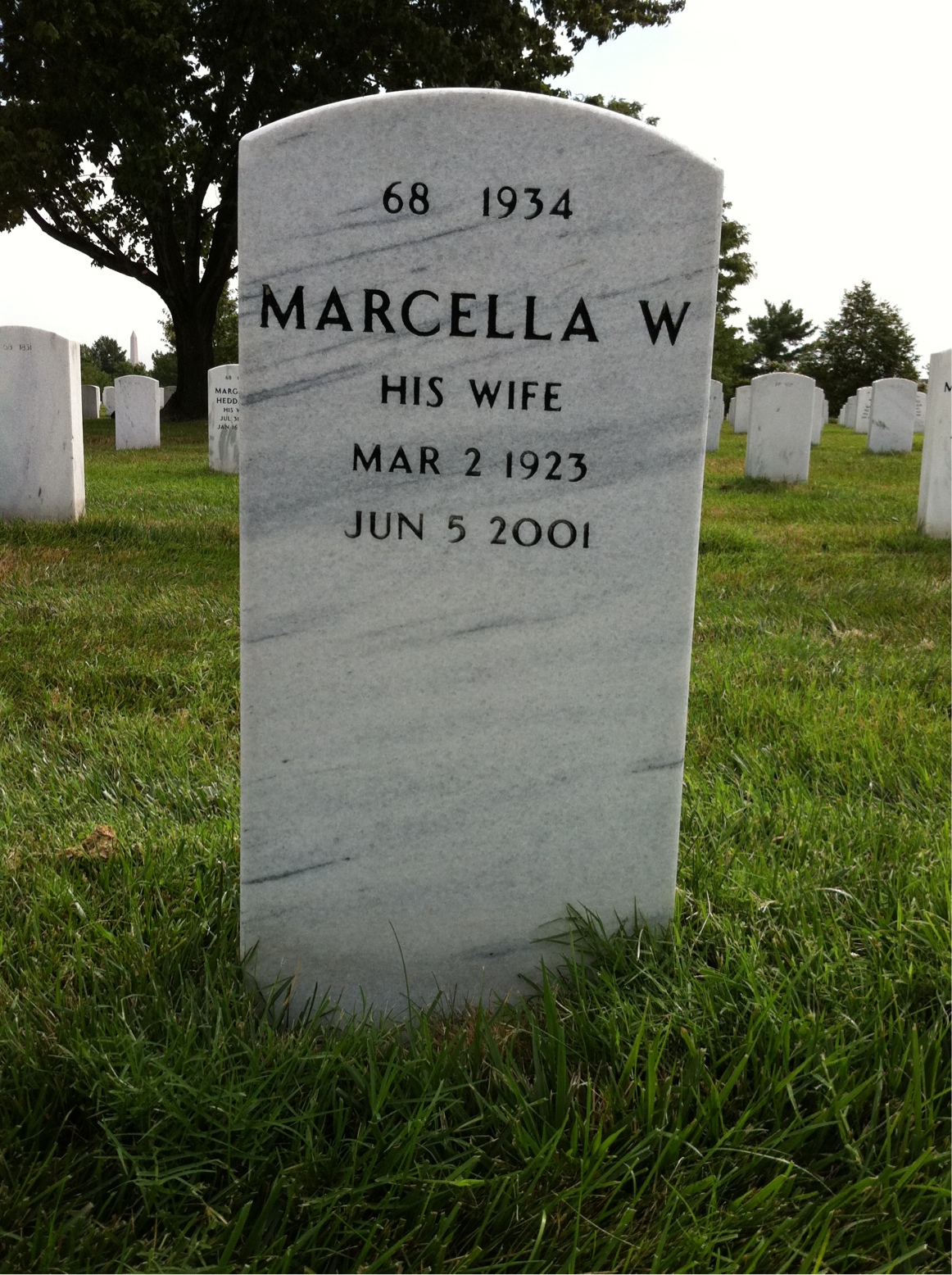 Back of headstone — Harry Moore