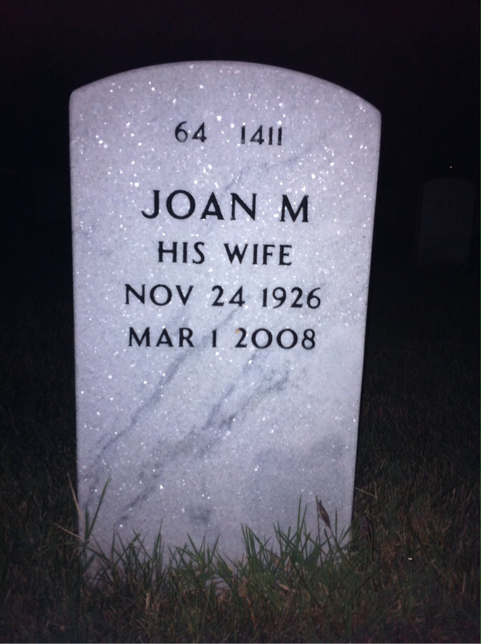 Back of headstone — Lindon White
