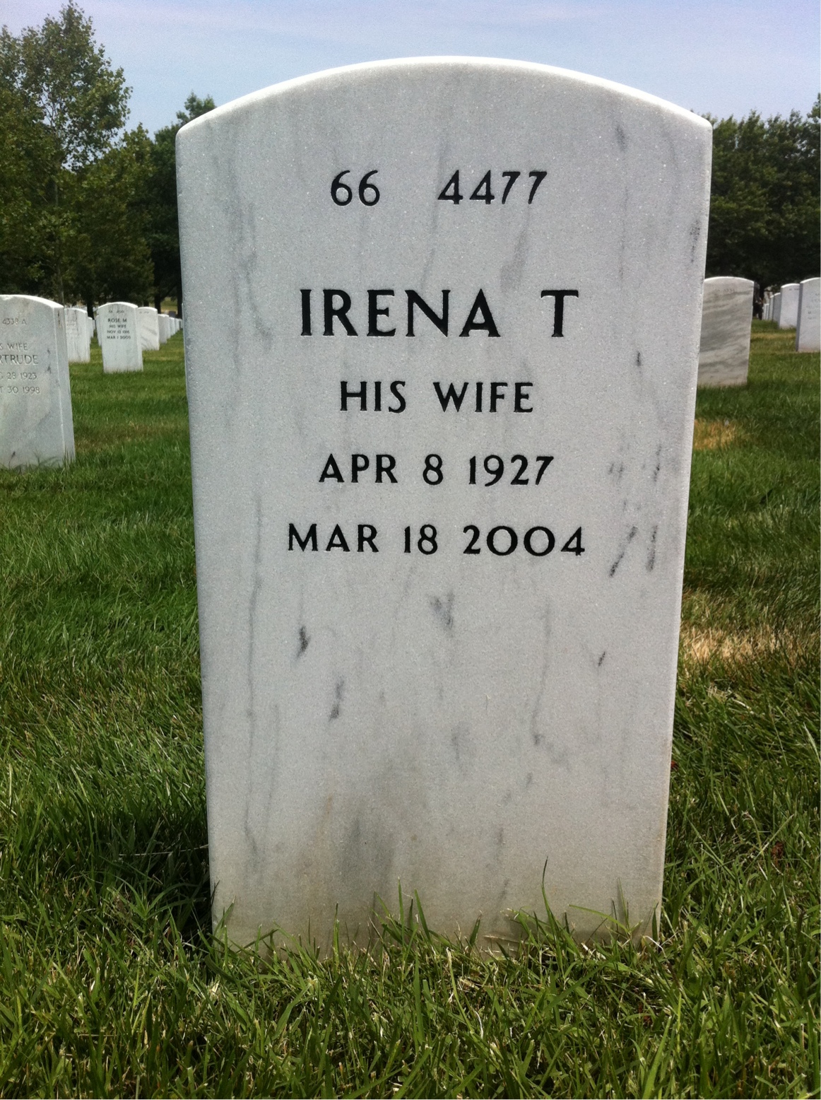 Back of headstone — Robert Murphy