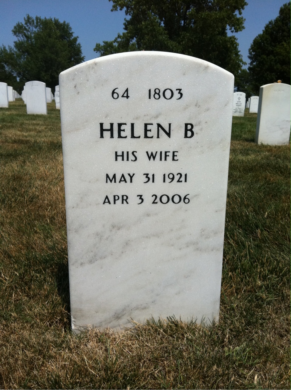 Back of headstone — Charles Nees