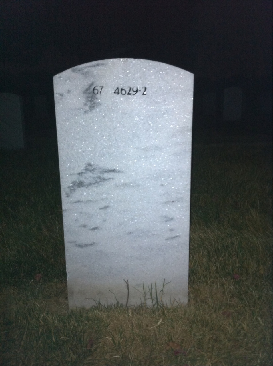 Back of headstone — William Mitchell