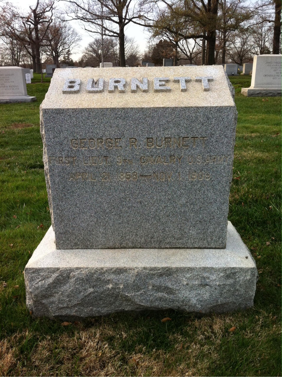 Headstone of George R. Burnett