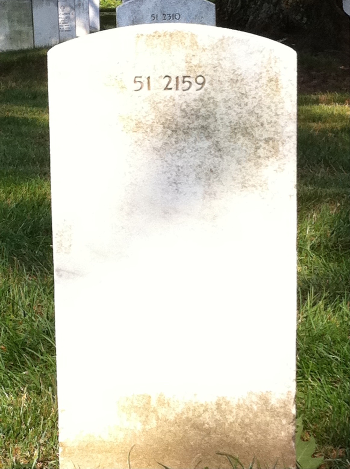 Back of headstone — Earl Baumgartner