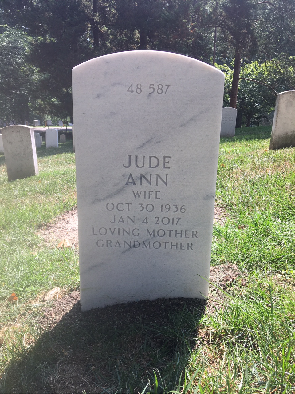 Back of headstone — Warren M Mclaughlin