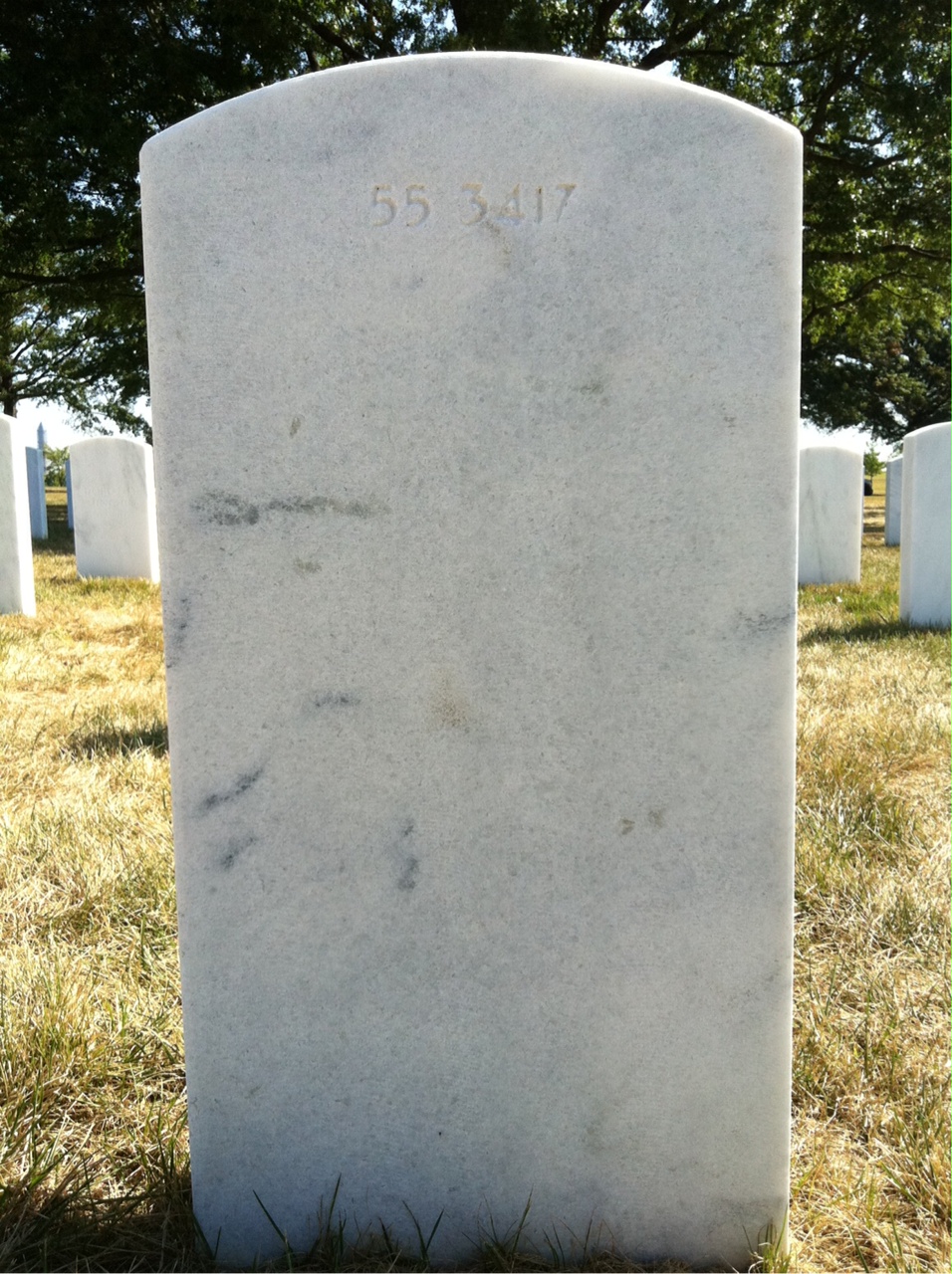 Back of headstone — George Anderson