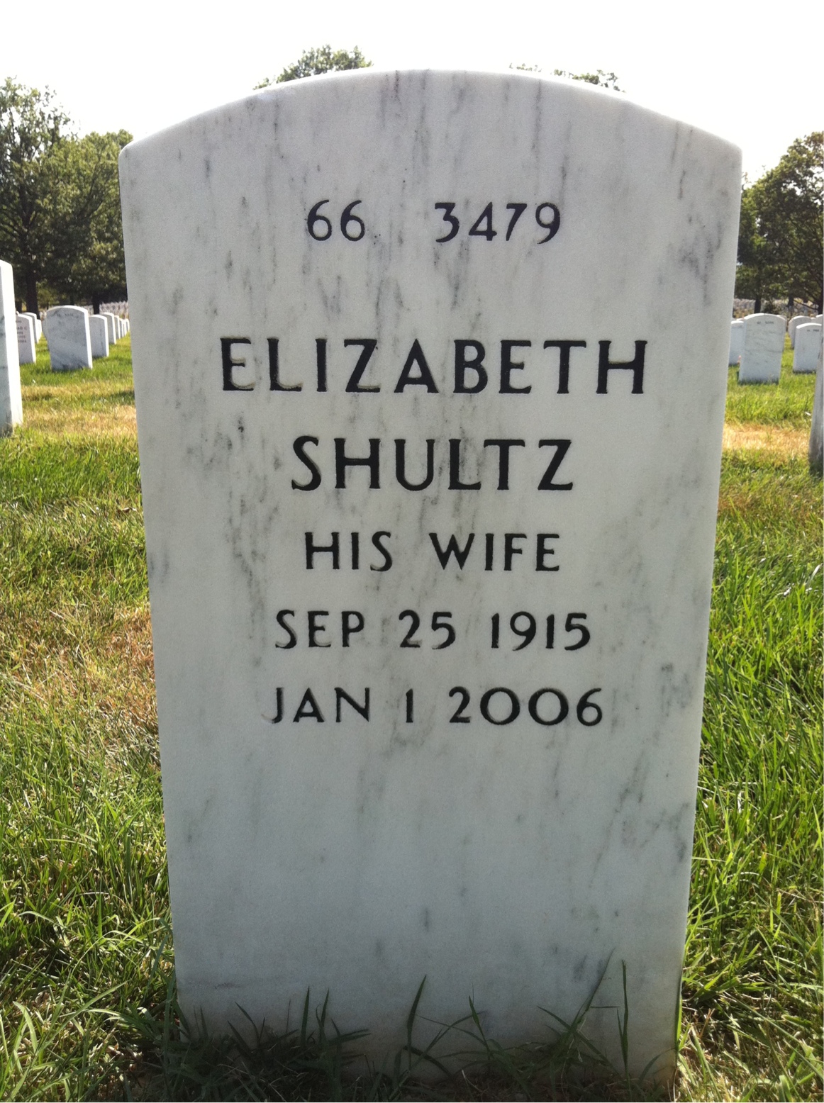 Back of headstone — Walter Arendt