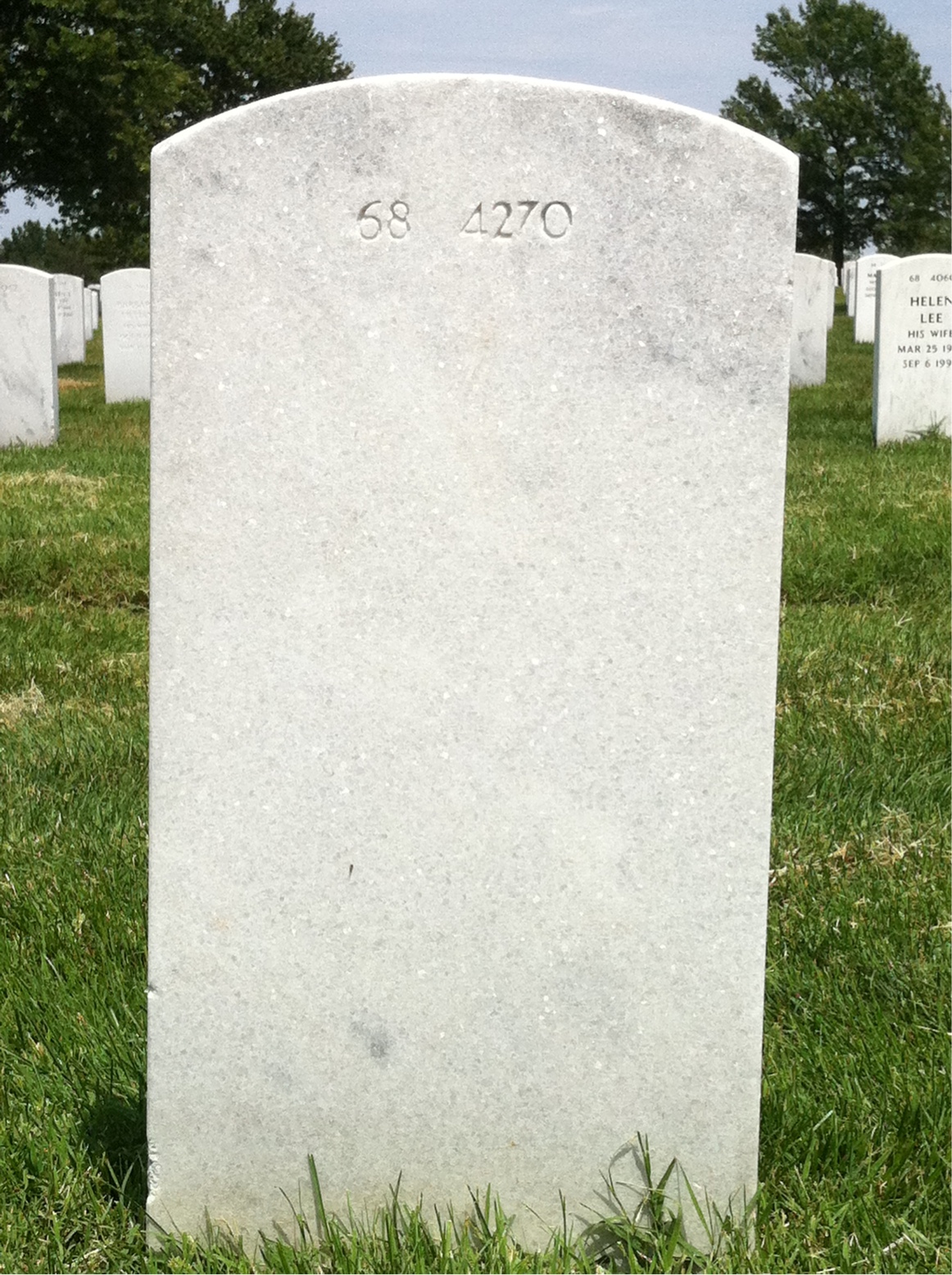Back of headstone — John Mosher