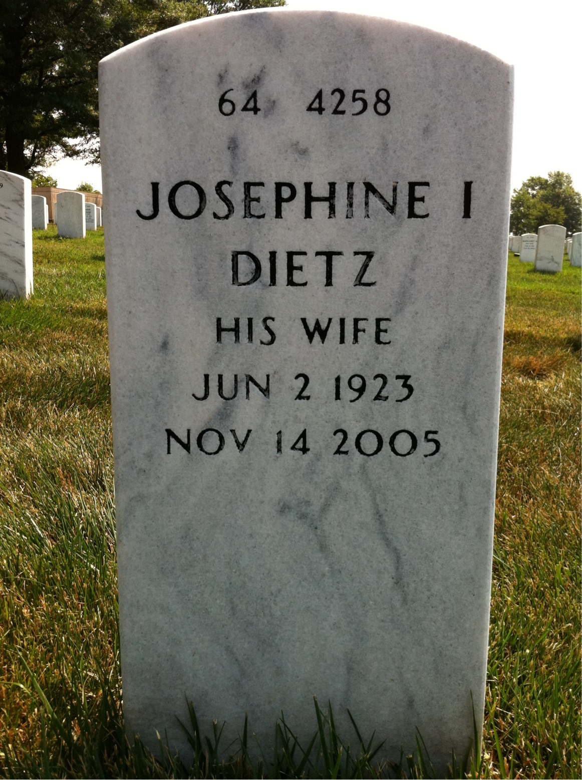 Back of headstone — Charles Weber