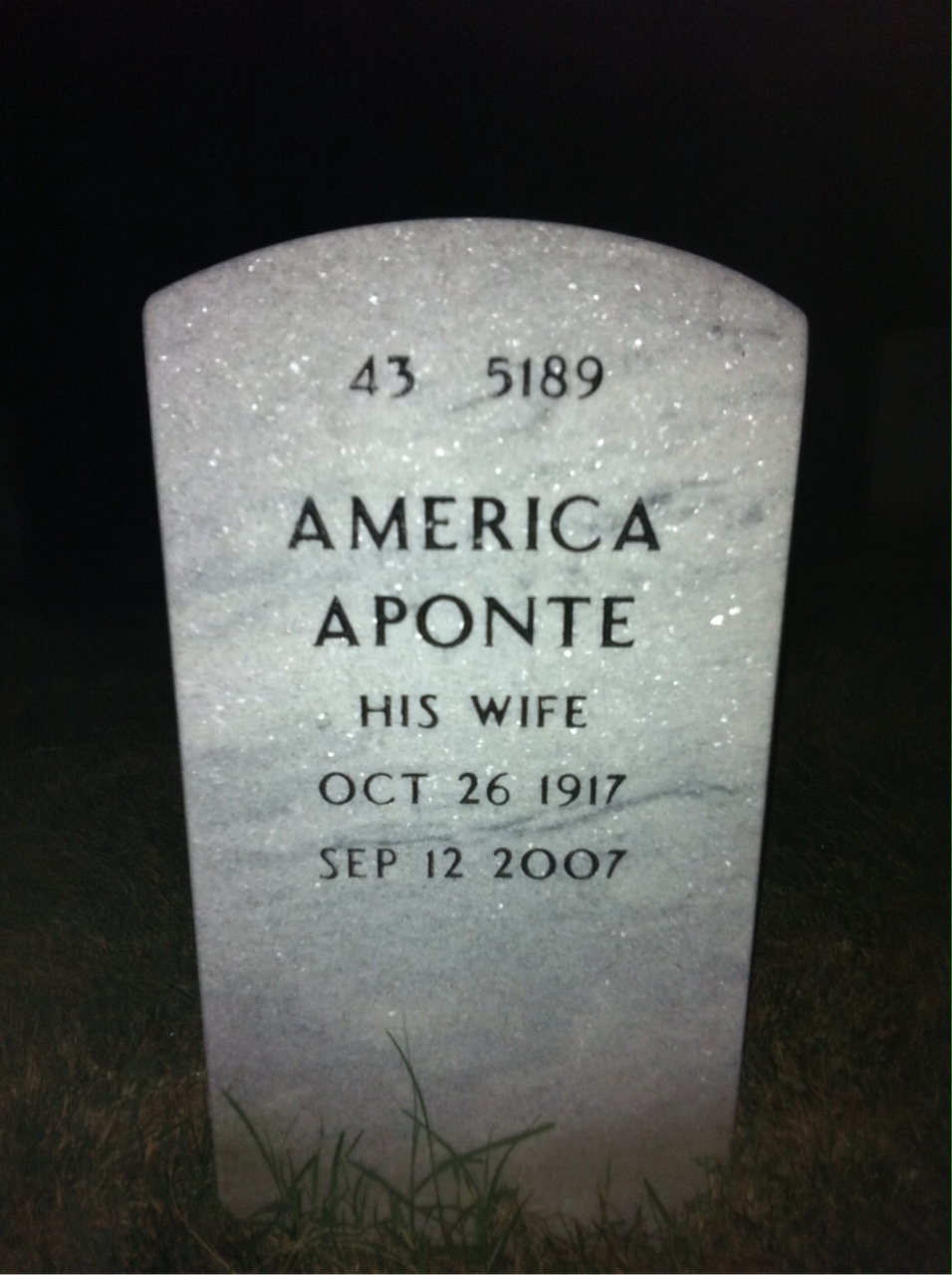 Back of headstone — Ricardo Rosario