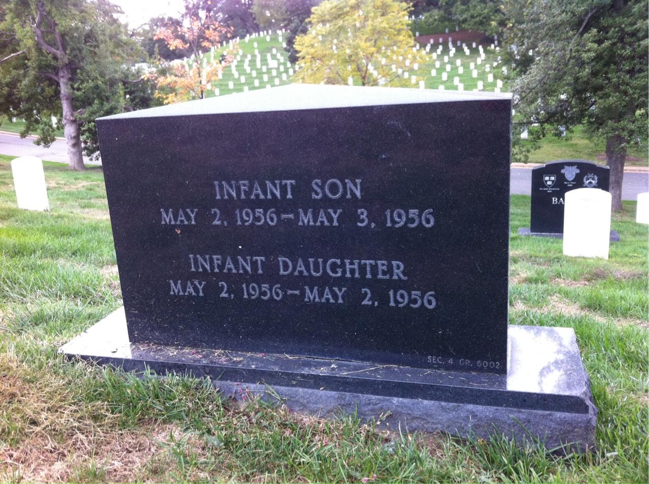 Back of headstone — John Reges