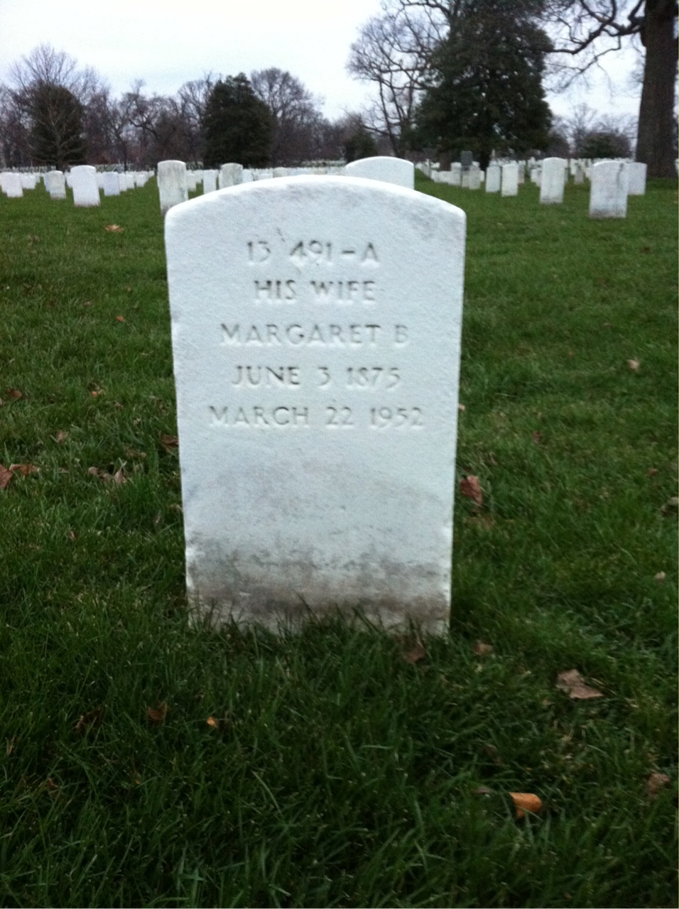 Back of headstone — Margaret Ashton