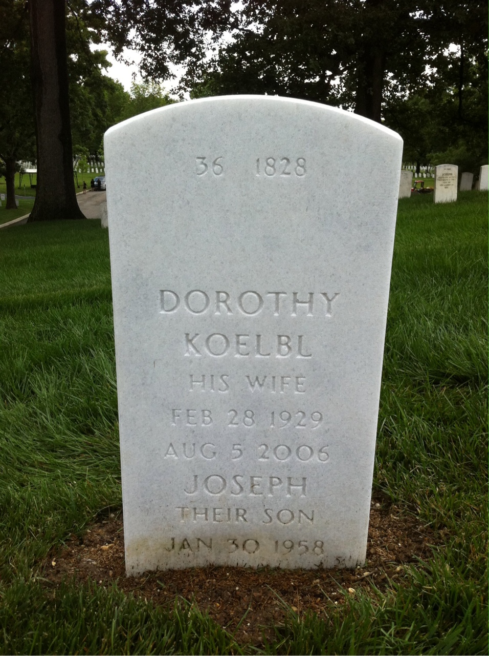 Back of headstone — Joseph Ryan