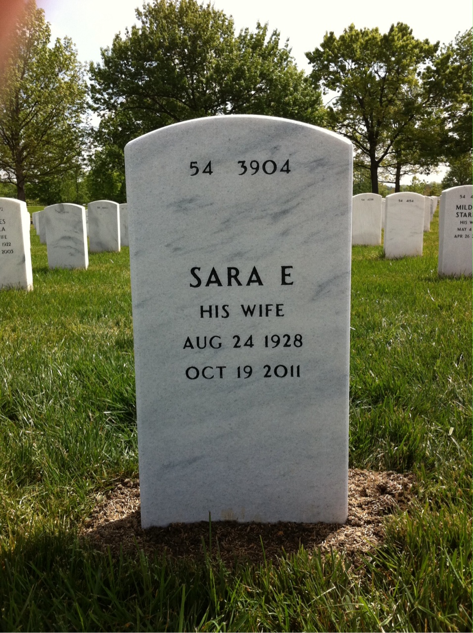 Back of headstone — Raymond Clark