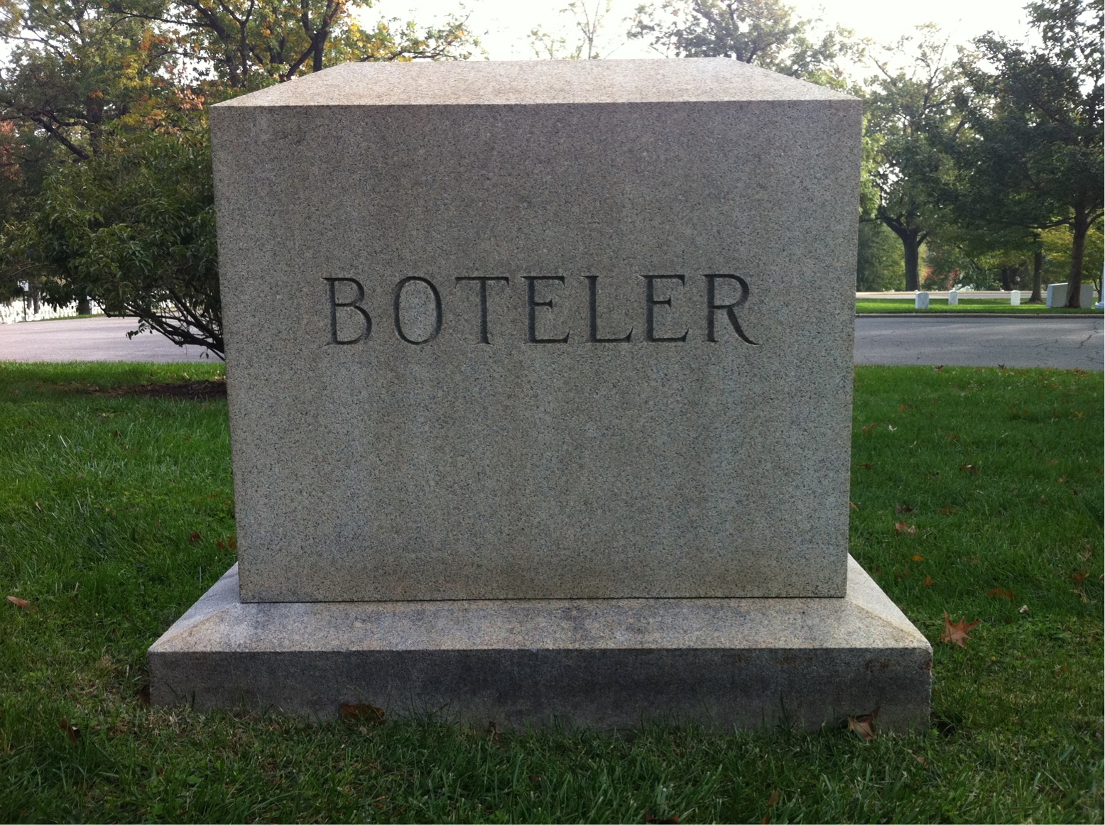Back of headstone — James Boteler