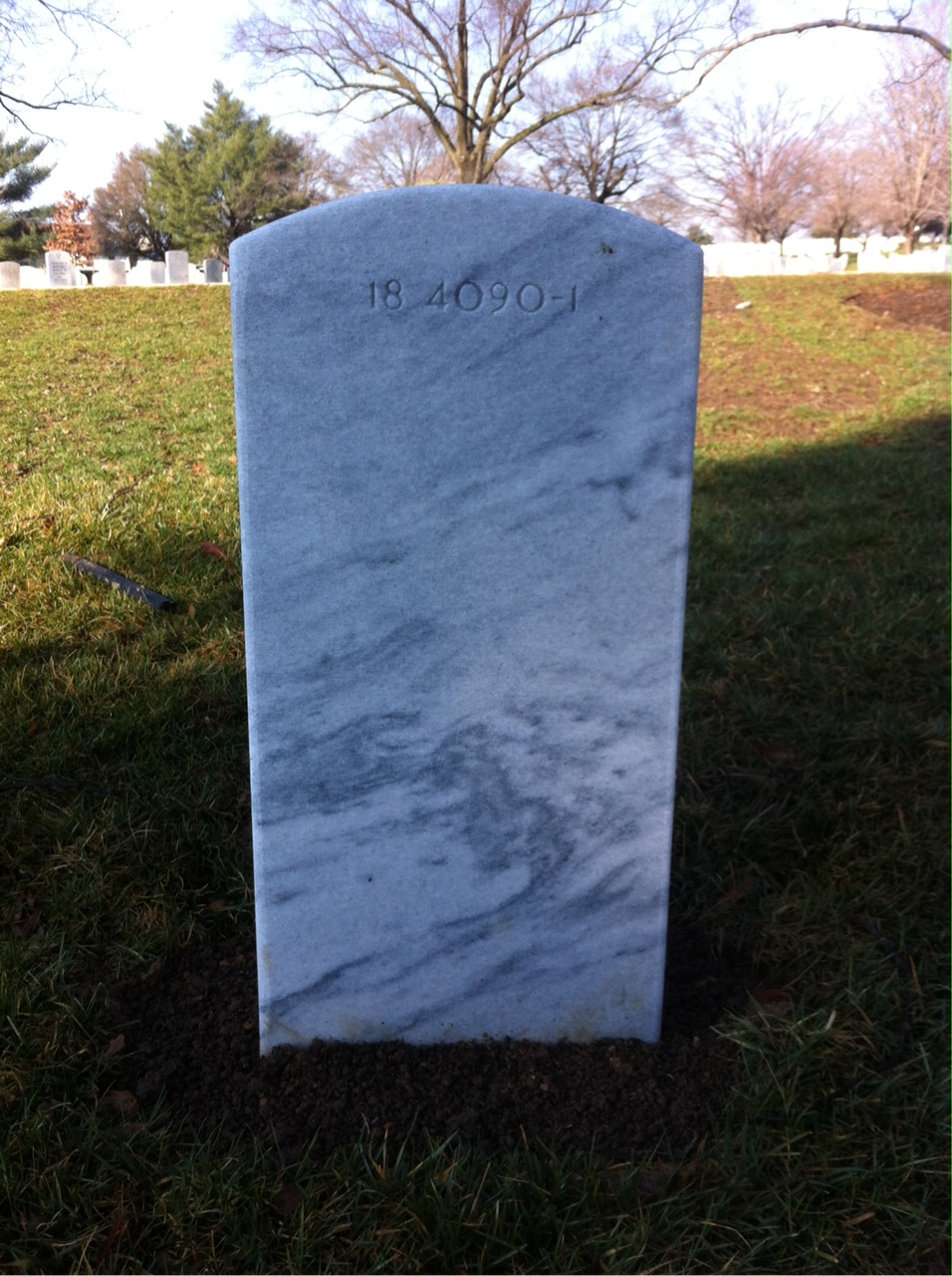 Back of headstone — Sherman M Funk