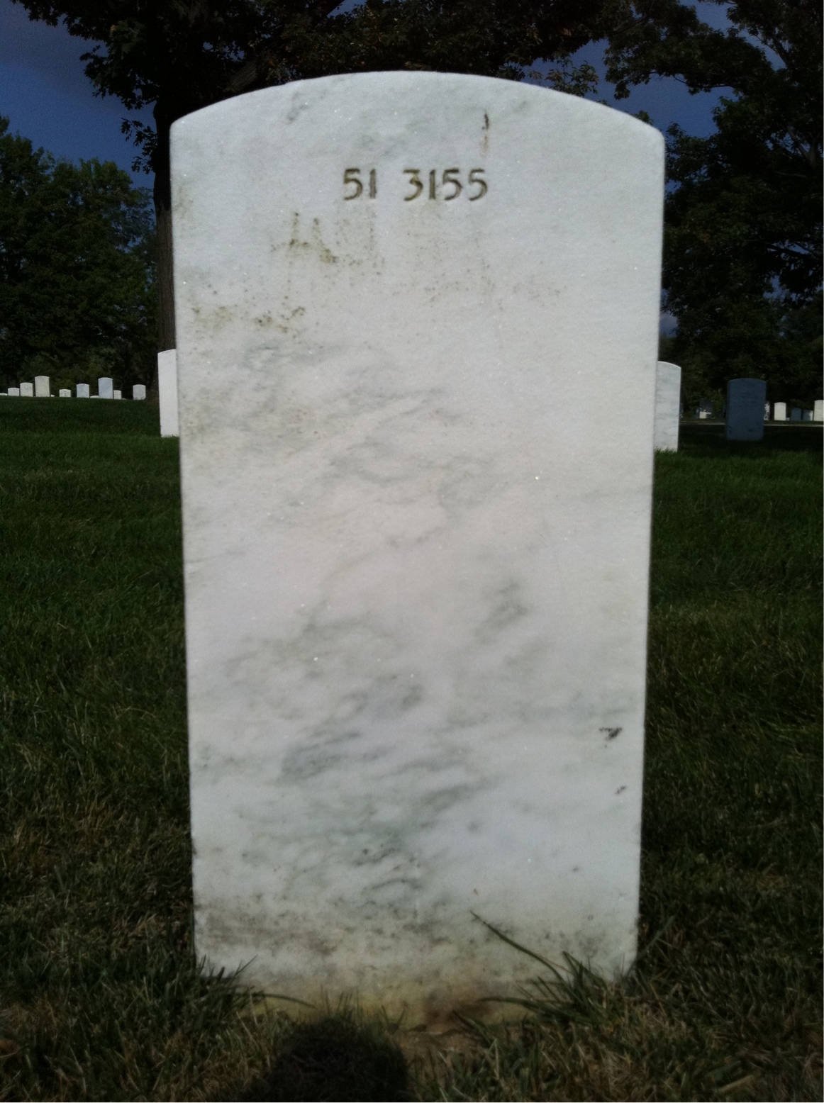 Back of headstone — Karl Robert Timm