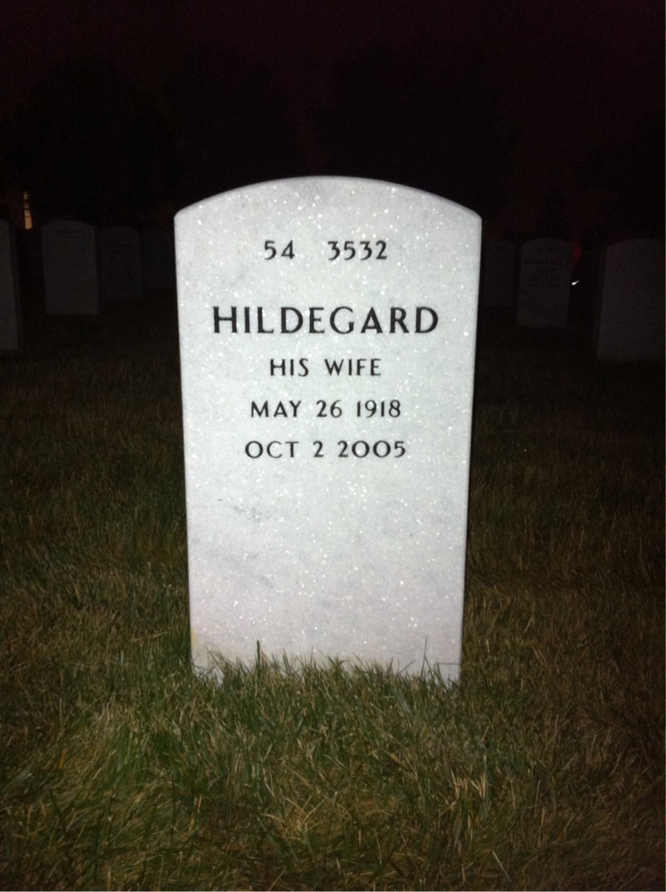 Back of headstone — William Brown