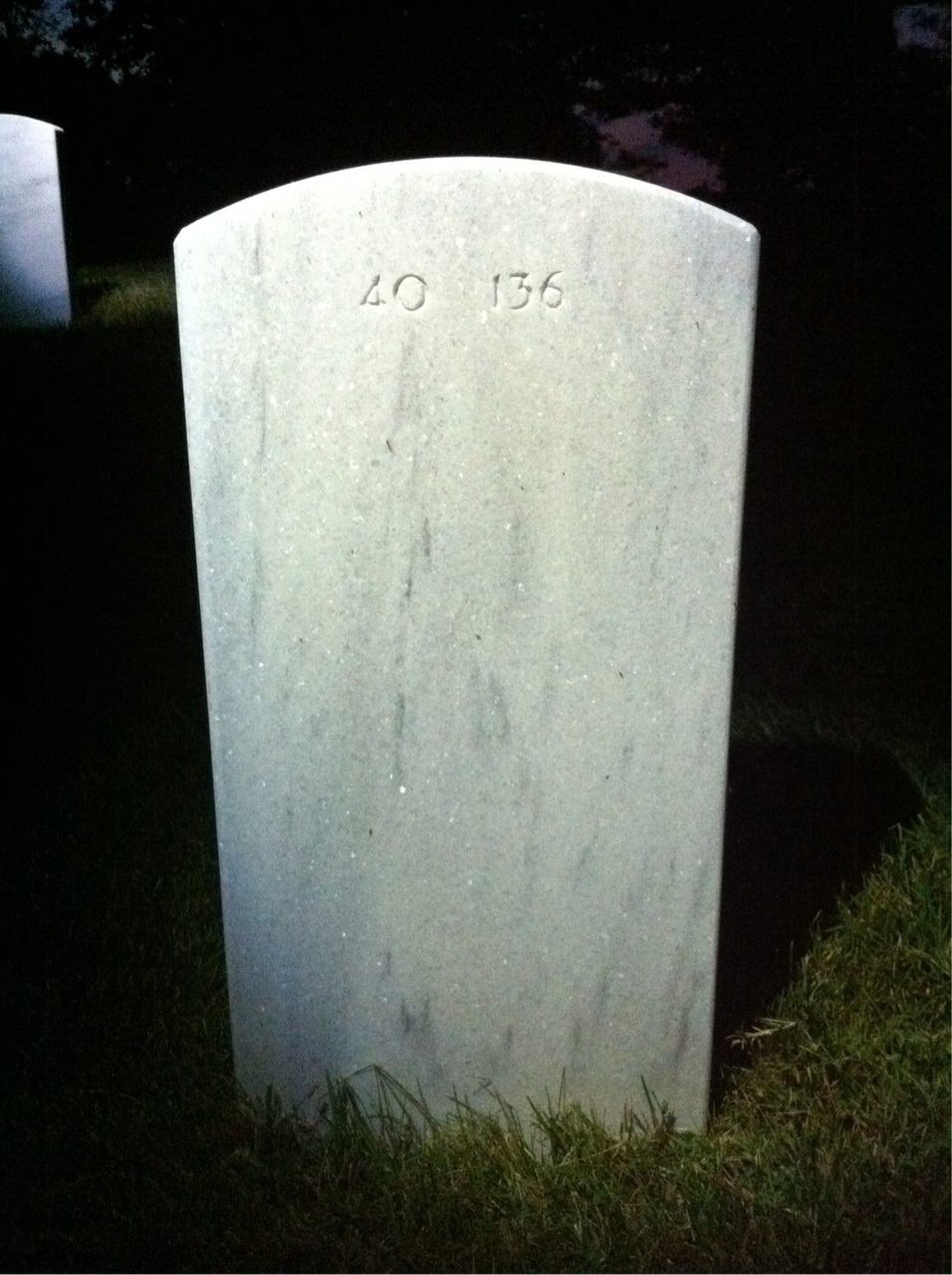 Back of headstone — Carl Finefrock