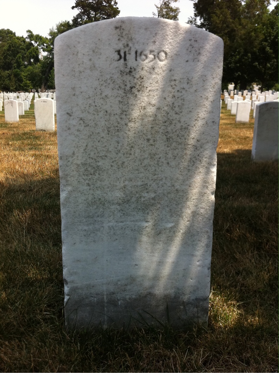 Back of headstone — Mastin Acree