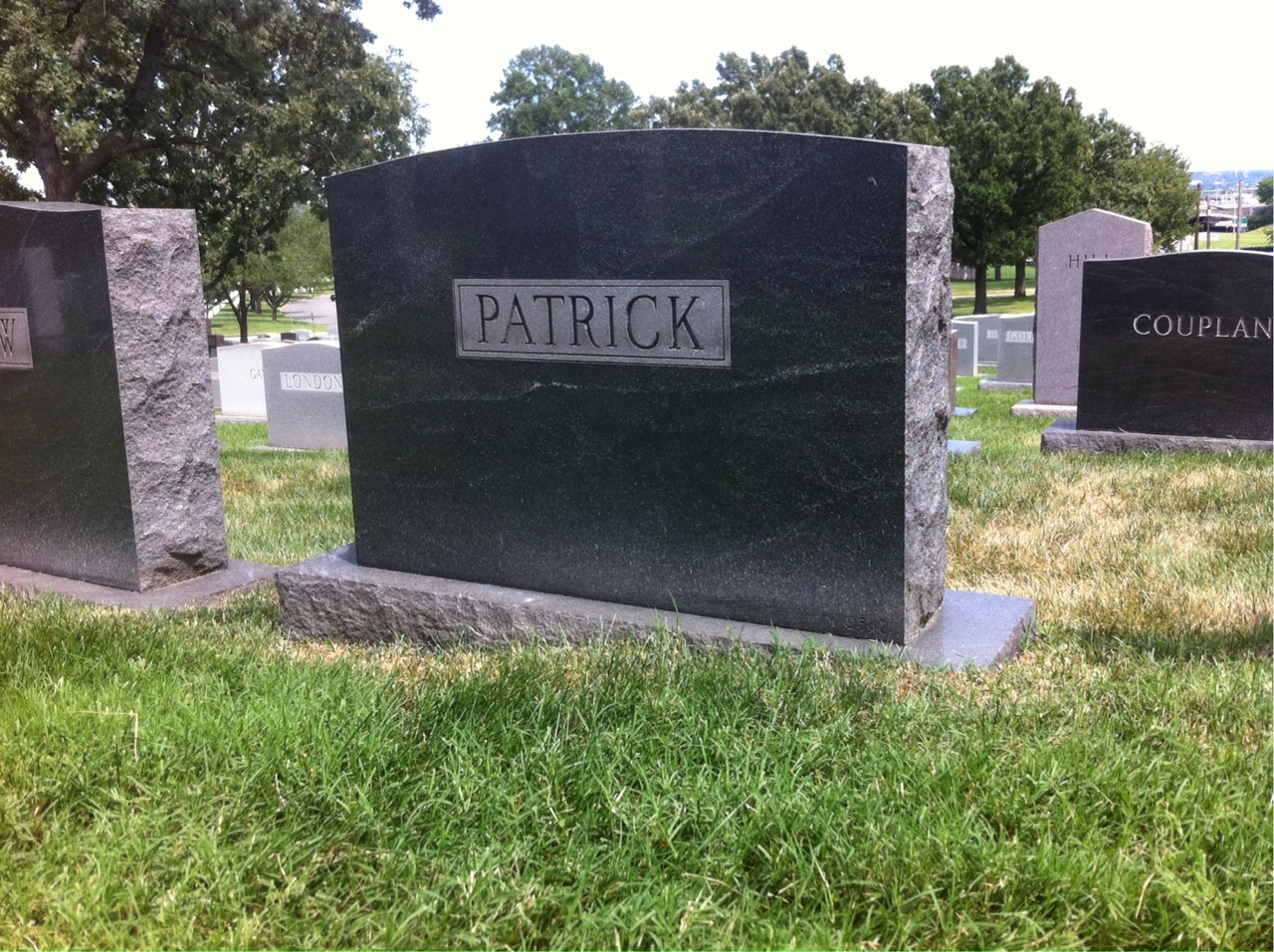 Back of headstone — Amanda Patrick