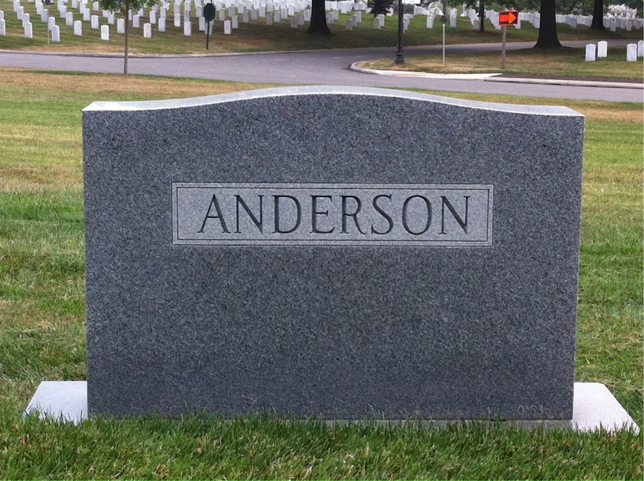 Back of headstone — Jeannette Anderson