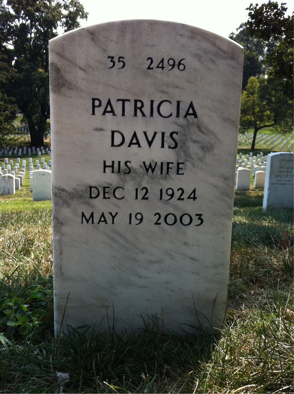 Back of headstone — James Moss