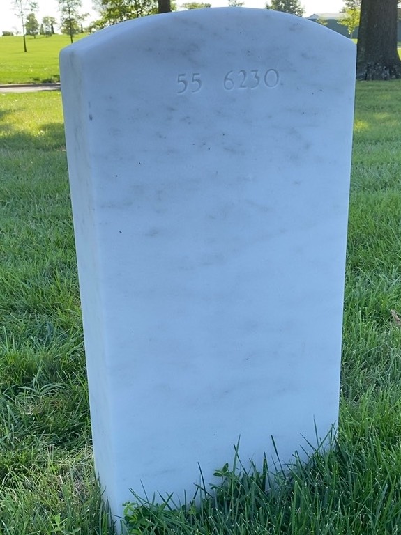 Back of headstone — Thomas L Brown